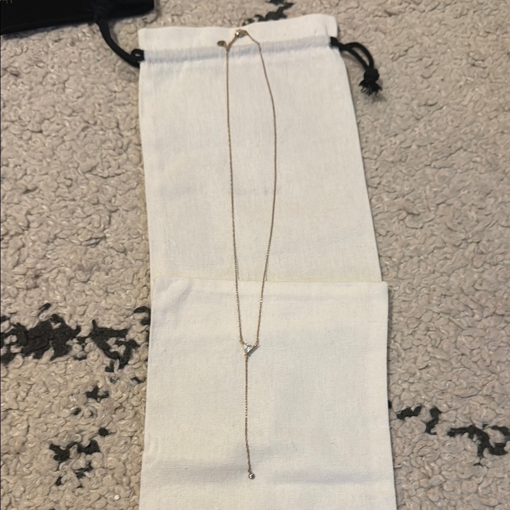 Etsy Gold and Crystal Lariat 14k Fill and Cubic Zirconia Necklace